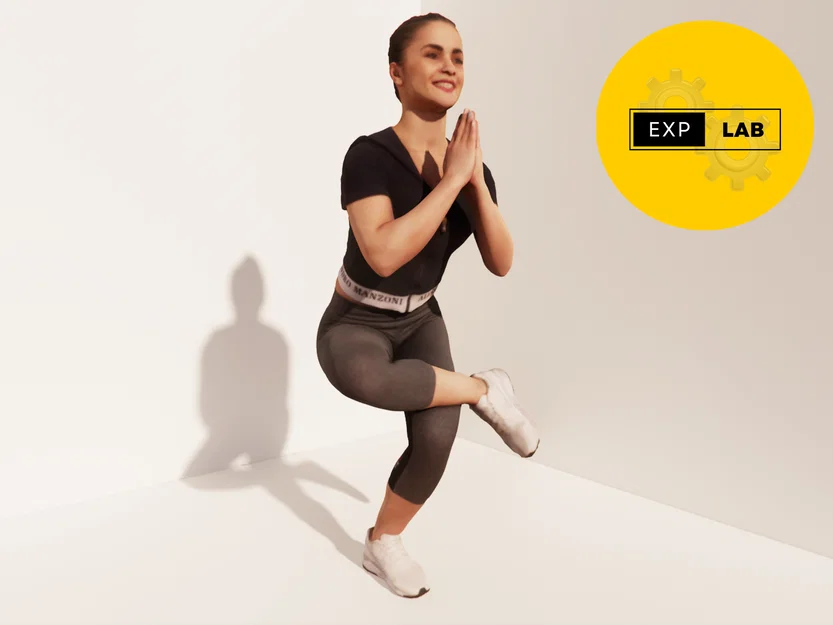 Mô hình cô gái tập Yoga tinh xảo dành cho trang trí 3D - Image 1