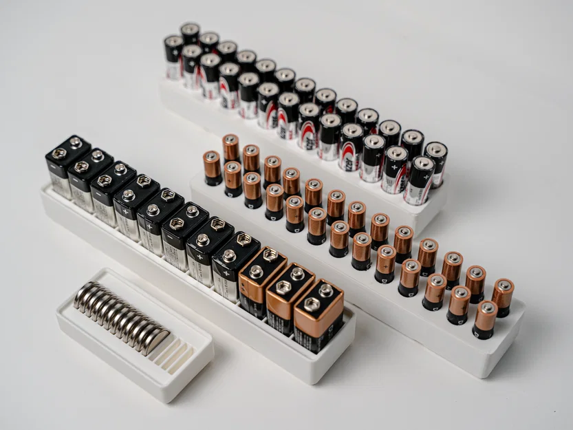 Khay đựng pin Gridfinity - Giải pháp sắp xếp pin gọn gàng - Image 1