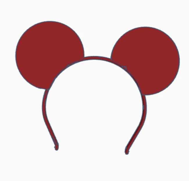 Mẫu in 3D bờm cài tóc tai chuột Mickey (Mickey Mouse ear headband) - Image 1