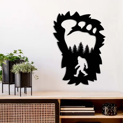 Tranh treo tường 3D Bigfoot Foot - Mẫu decor đầy bí ẩn