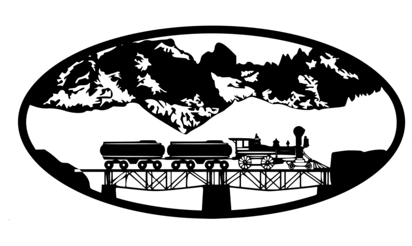 Mẫu tranh treo tường hình đoàn tàu (Train Scene Wall Art) in 3D - Image 1