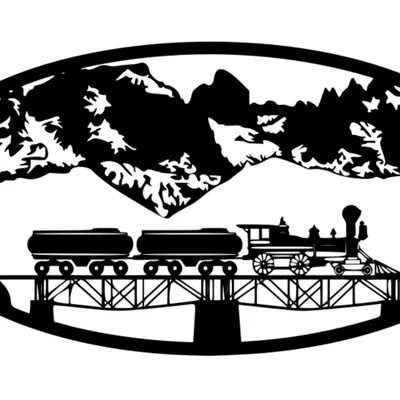 Mẫu tranh treo tường hình đoàn tàu (Train Scene Wall Art) in 3D