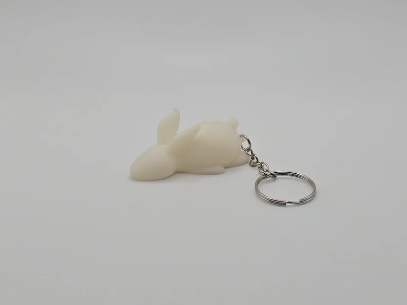 Móc khóa chú thỏ lười đáng yêu (Lazy Rabbit Keychain) in 3D - Image 1