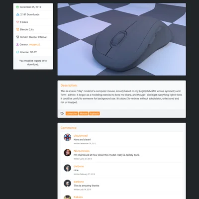Mô hình chuột máy tính 3D (Computer Mouse Model) chất lượng cao