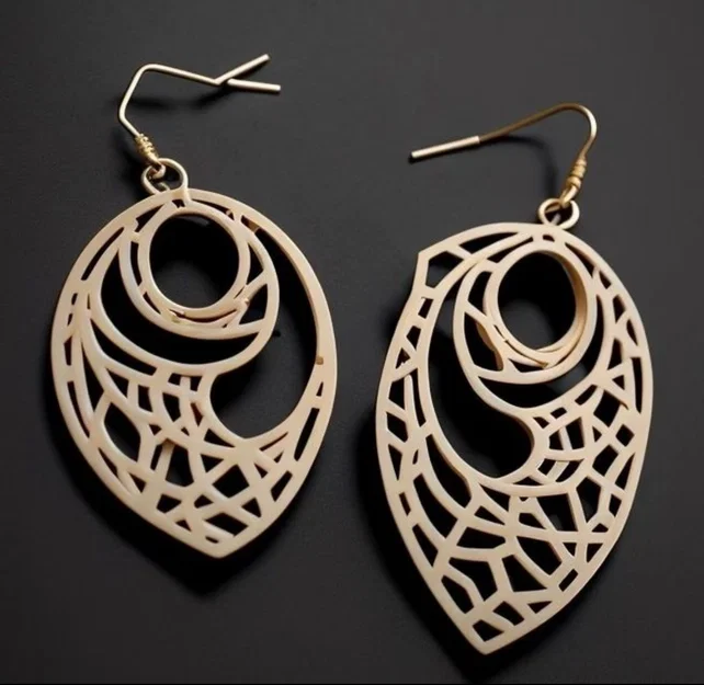 Bông tai chiếc lá (Leaf Earrings) in 3D - Image 1
