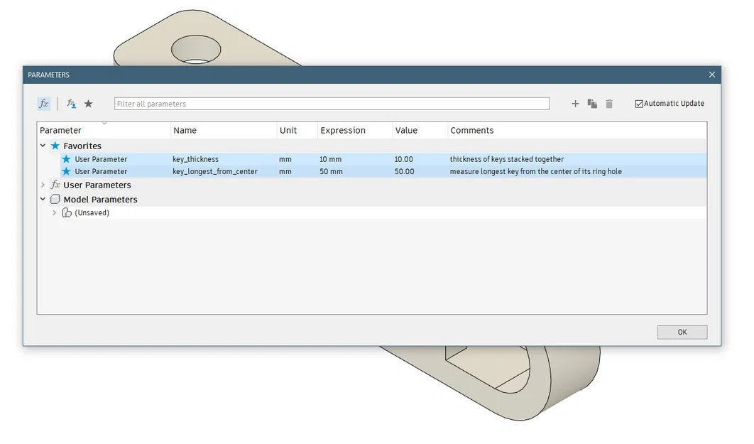 Móc/Khung sắp xếp chìa khóa - File Fusion360 tham số (Parametric) - Image 6
