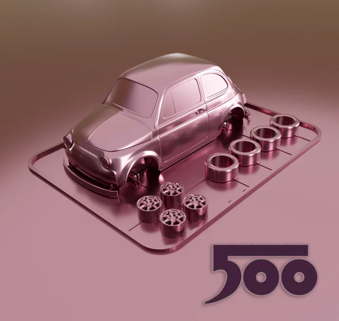 Mô hình lắp ráp Fiat 500 Kit Card cổ điển cực đẹp - Image 1