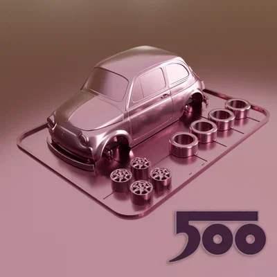 Mô hình lắp ráp Fiat 500 Kit Card cổ điển cực đẹp