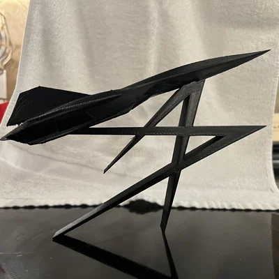 Mô hình máy bay Dark Star 3D và chân đế lắp ráp