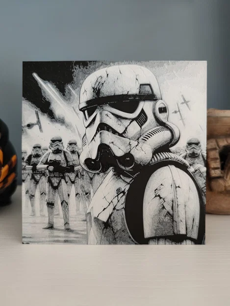 Mô hình 3D tranh nghệ thuật Stormtrooper Star Wars phong cách HueForge - Image 1