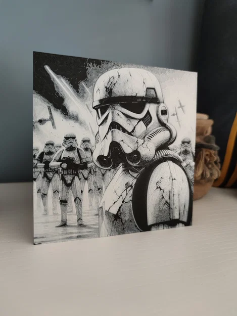 Mô hình 3D tranh nghệ thuật Stormtrooper Star Wars phong cách HueForge - Image 2