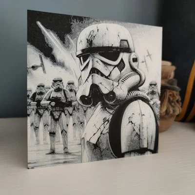 Mô hình 3D tranh nghệ thuật Stormtrooper Star Wars phong cách HueForge