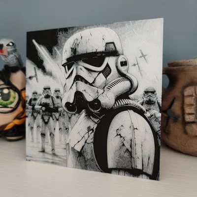 Mô hình 3D tranh nghệ thuật Stormtrooper Star Wars phong cách HueForge