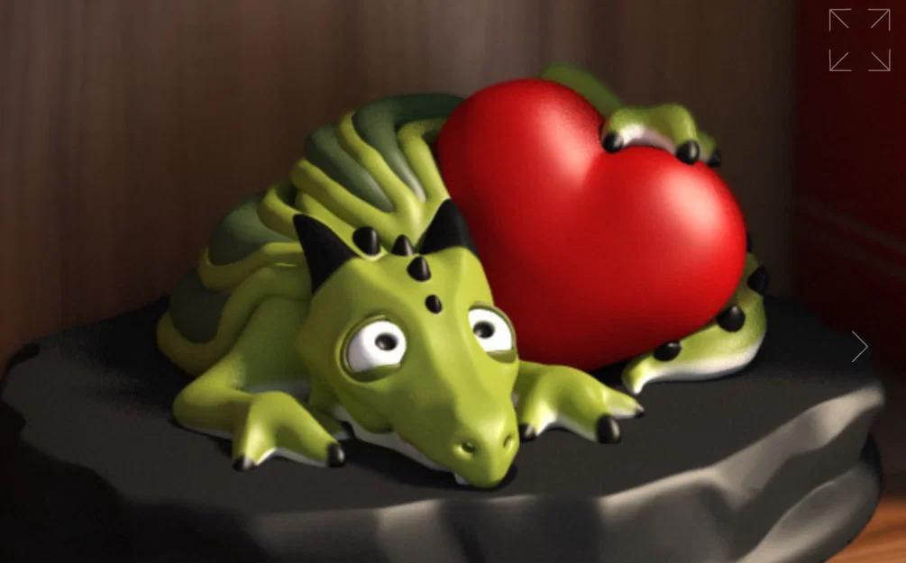 Mô hình chú rồng Pet monster ôm trái tim quà tặng Valentine 3D - Image 1