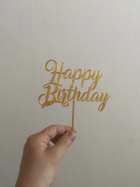 Mẫu in 3D trang trí bánh kem Happy Birthday (Cake Topper) đẹp - Image 1