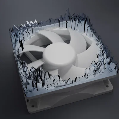 Nắp che quạt 120mm họa tiết tinh thể băng (Ice Crystals)