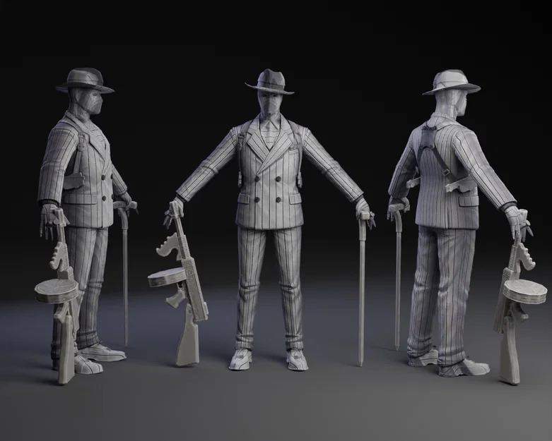 Mô hình 3D Deadpool phong cách Gangster thập niên 1920 ấn tượng - Image 1