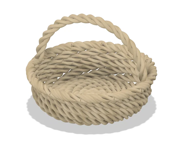 Mẫu in 3D Giỏ Đựng Đồ Phong Cách Dây Thừng Mộc Mạc (Rustic Rope Basket) - Image 1
