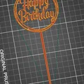 Bảng tên trang trí bánh sinh nhật Happy Birthday in 3D đẹp mắt - Thumbnail 1