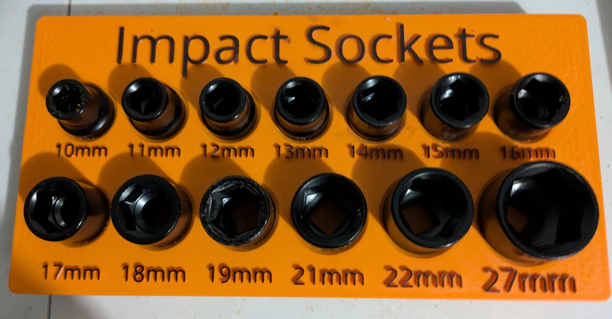 Khay Gridfinity cho bộ đầu tuýp impact hệ metric Harbor Freight Pittsburgh Pro - Image 1