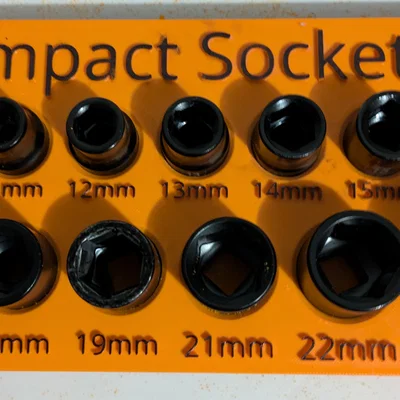 Khay Gridfinity cho bộ đầu tuýp impact hệ metric Harbor Freight Pittsburgh Pro