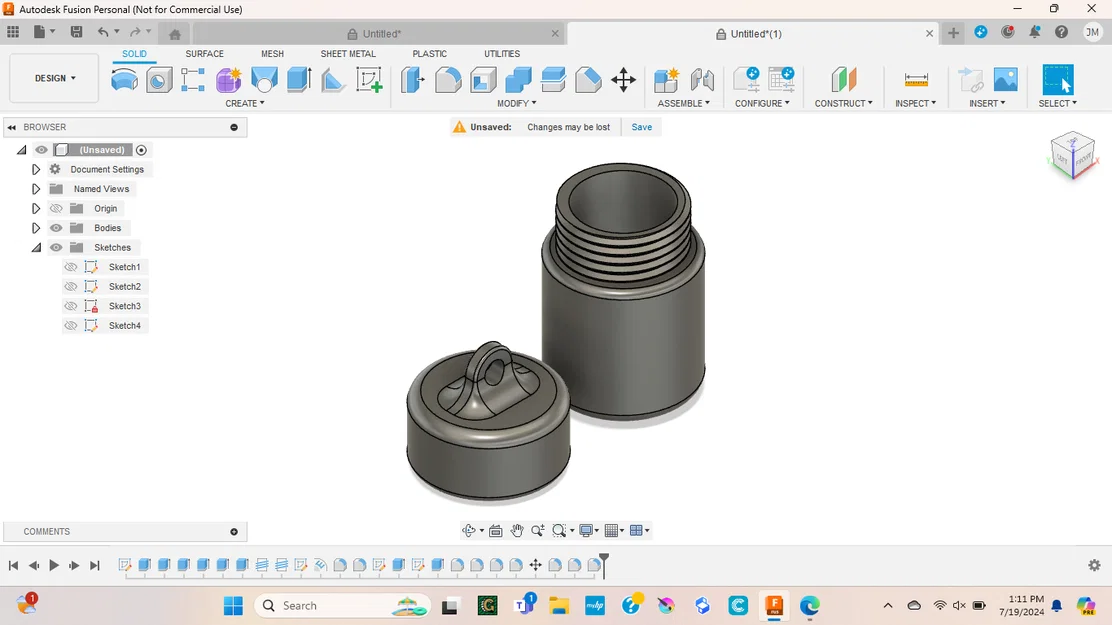 Hộp đựng đi cắm trại có ren (Threaded Camping Container) - Image 1