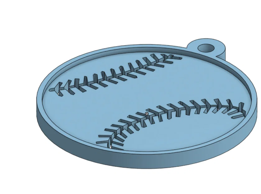 Móc khóa hình quả bóng chày cá tính in 3D (Baseball Keychain) - Image 1