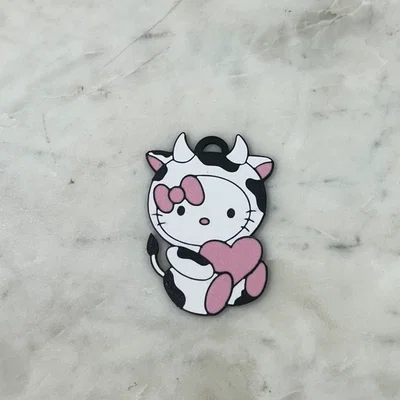 Móc khóa Hello Kitty phiên bản bò sữa đáng yêu - File in 3D