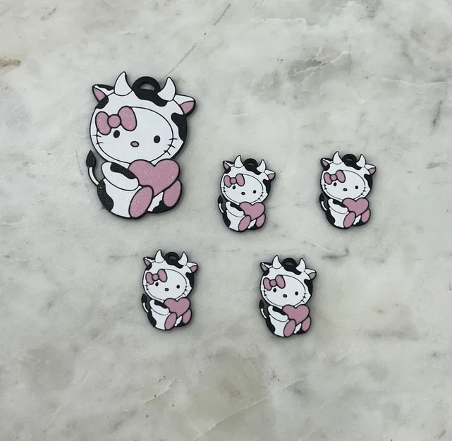 Móc khóa Hello Kitty phiên bản bò sữa đáng yêu - File in 3D - Image 3