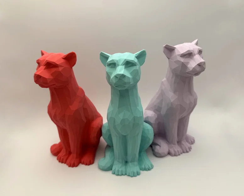 Mô hình mèo LowPoly Sitting Cat trang trí để bàn cực đẹp - Image 1