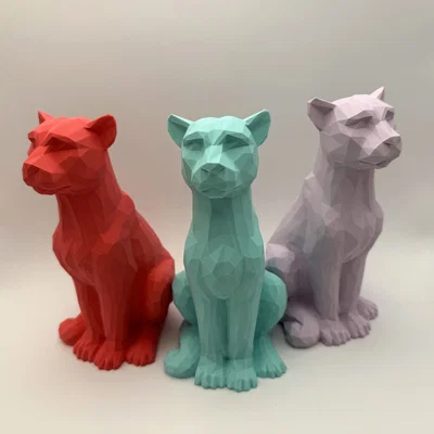 Mô hình mèo LowPoly Sitting Cat trang trí để bàn cực đẹp