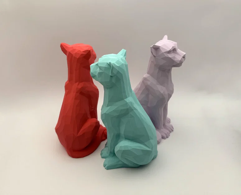 Mô hình mèo LowPoly Sitting Cat trang trí để bàn cực đẹp - Image 2
