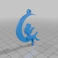 Bông tai in 3D hình người phụ nữ trên trăng độc đáo - Thumbnail 3