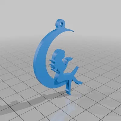 Bông tai in 3D hình người phụ nữ trên trăng độc đáo