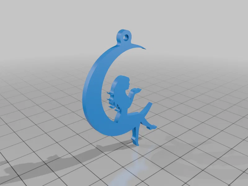 Bông tai in 3D hình người phụ nữ trên trăng độc đáo - Image 4