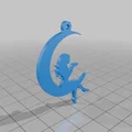 Bông tai in 3D hình người phụ nữ trên trăng độc đáo - Thumbnail 4