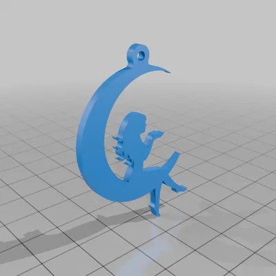 Bông tai in 3D hình người phụ nữ trên trăng độc đáo
