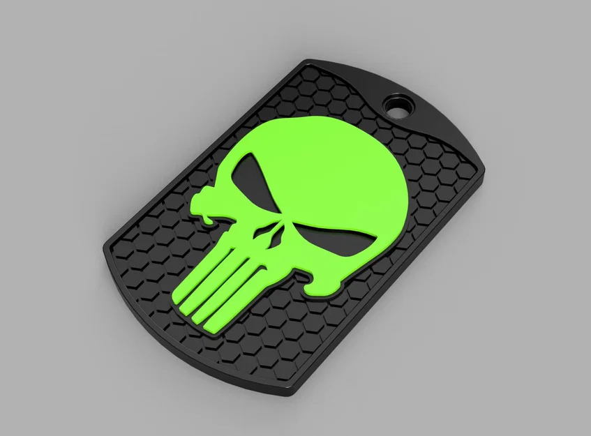 Móc khóa mặt dây chuyền biểu tượng Punisher độc đáo cho in 3D - Image 1