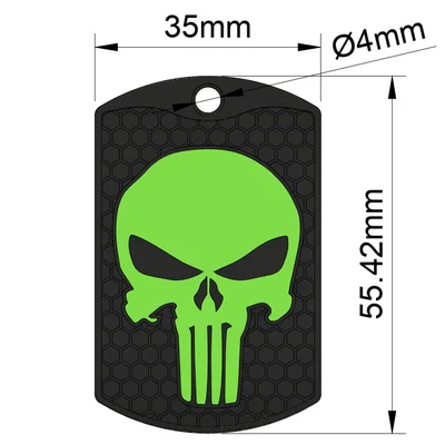 Móc khóa mặt dây chuyền biểu tượng Punisher độc đáo cho in 3D