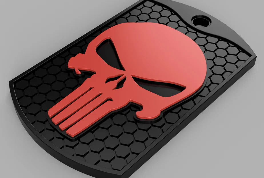 Móc khóa mặt dây chuyền biểu tượng Punisher độc đáo cho in 3D - Image 3