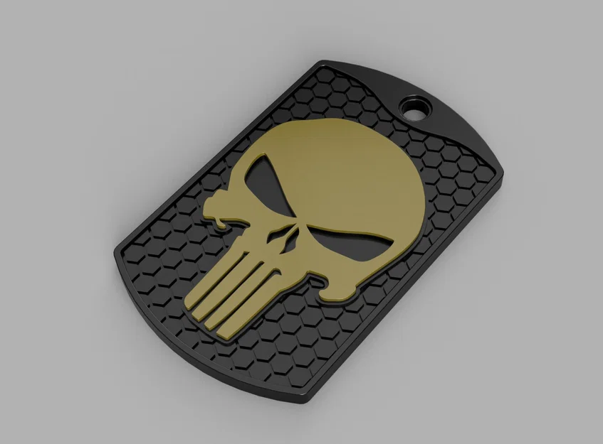 Móc khóa mặt dây chuyền biểu tượng Punisher độc đáo cho in 3D - Image 4