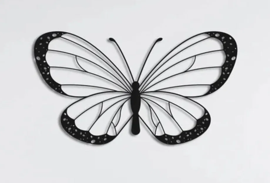 Mẫu in 3D hình con bướm Papillon treo tường nghệ thuật - Image 1