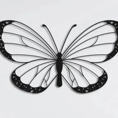 Mẫu in 3D hình con bướm Papillon treo tường nghệ thuật