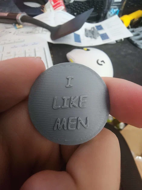 Đồng xu trang trí 3D I Like Men - Thiết kế độc đáo, in ấn dễ dàng - Image 1