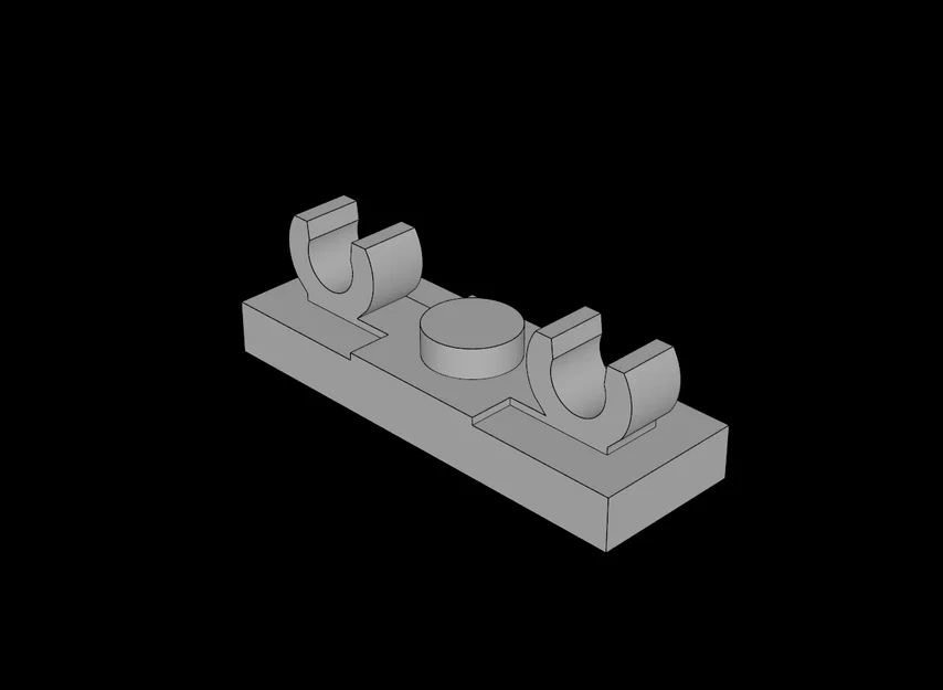 Mảnh ghép đế 1x3 có 2 kẹp Thick C-Clip tương thích Lego - Image 1