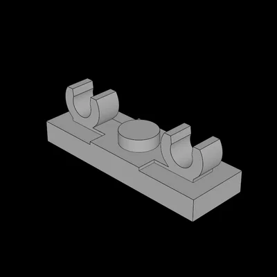 Mảnh ghép đế 1x3 có 2 kẹp Thick C-Clip tương thích Lego