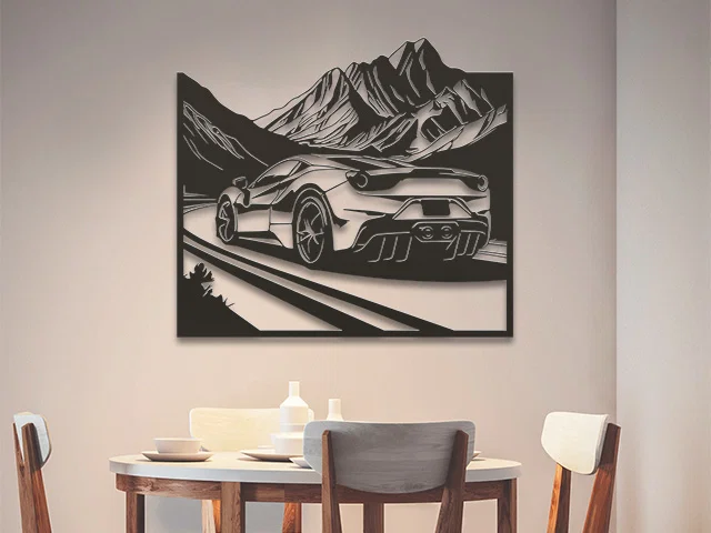 Mô hình tranh treo tường 3D siêu xe Ferrari nghệ thuật - Image 1