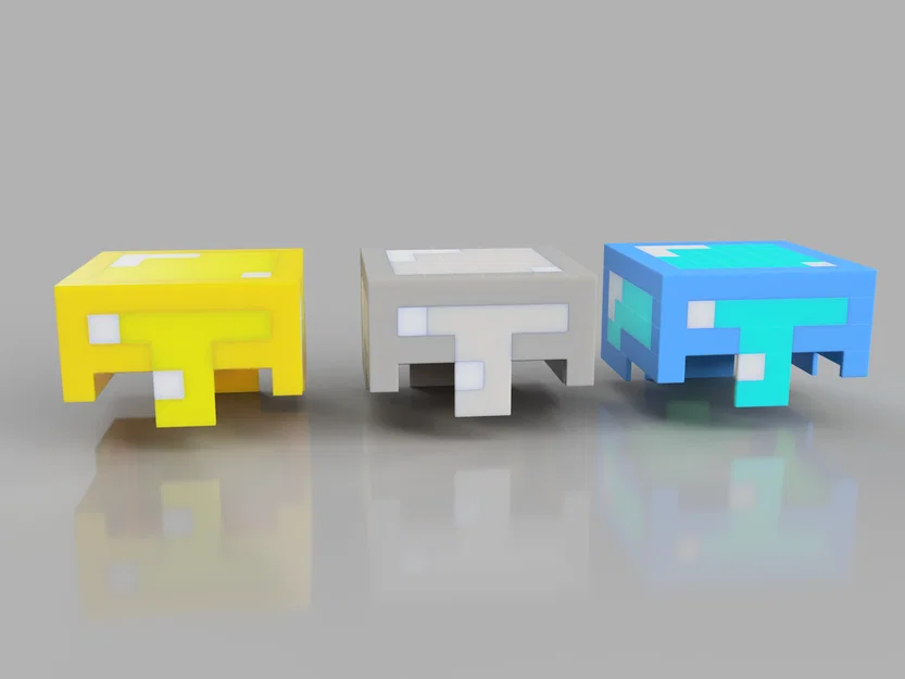 Bộ mô hình mũ Minecraft 3D: Kim cương, Sắt và Vàng - Image 1