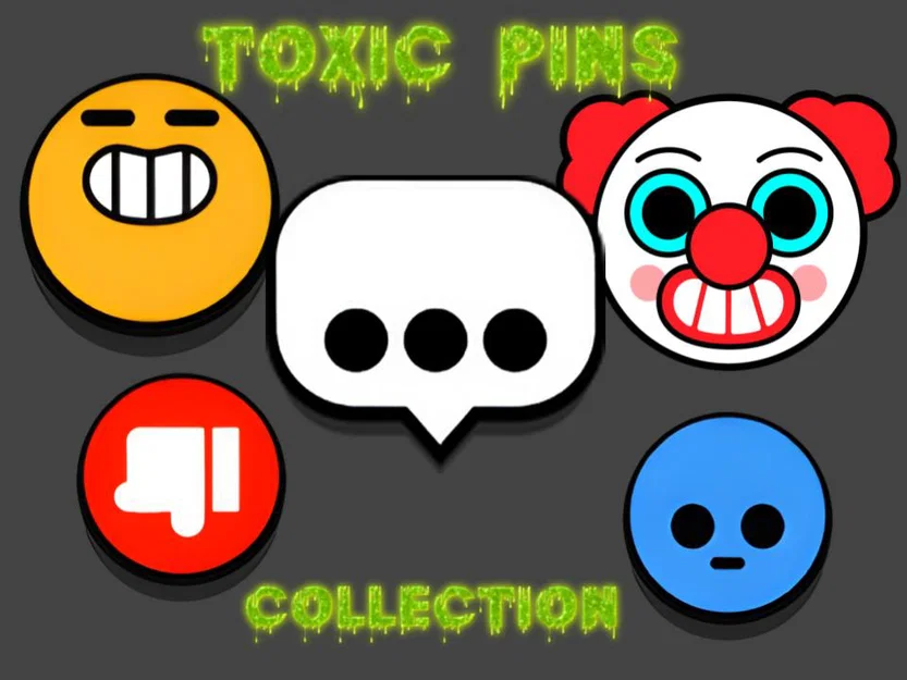 Bộ sưu tập Toxic Pins Brawl Stars in 3D (Đa màu sắc) - Image 1