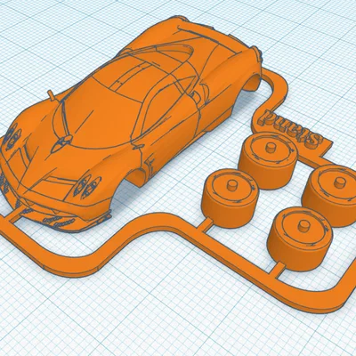 Mô hình xe Pagani dạng kit lắp ráp in 3D cực chất
